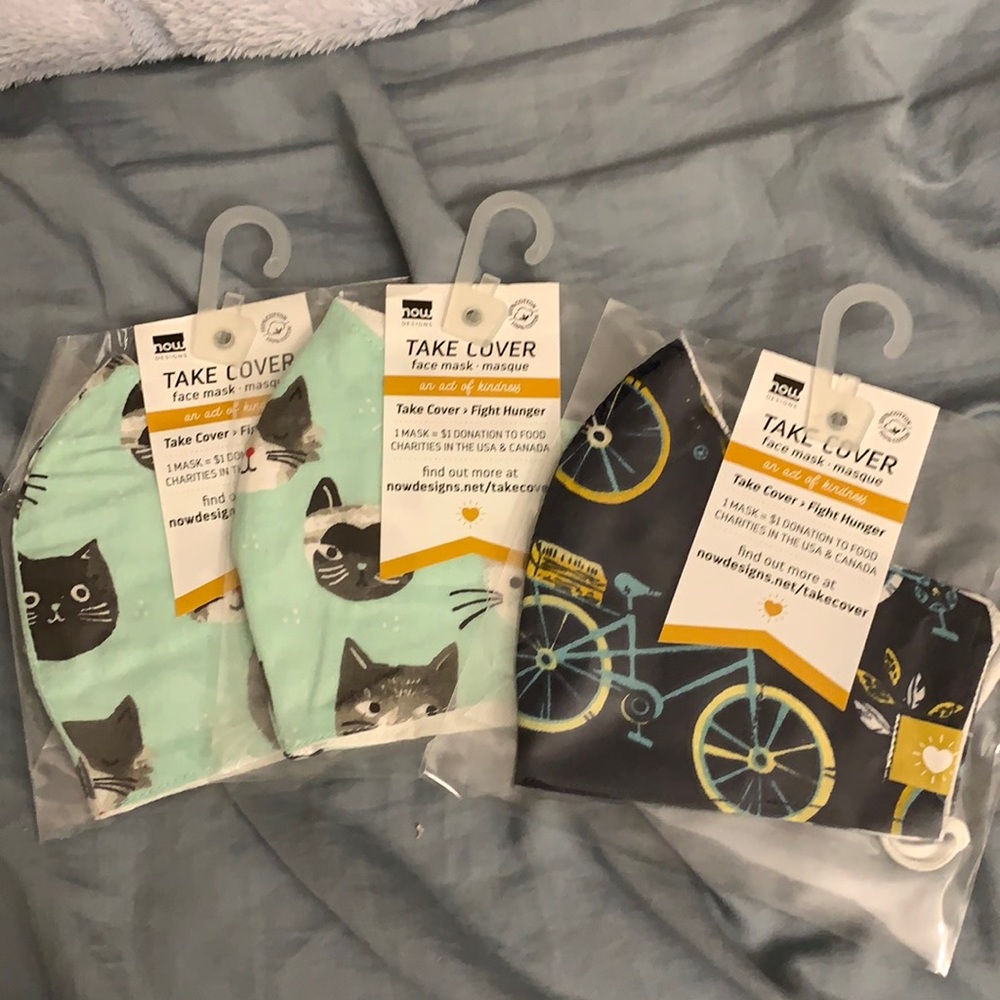🆕New sealed clothe face cover set of 3
